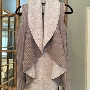 Corduroy Lavender Vest with Teddy Collar M